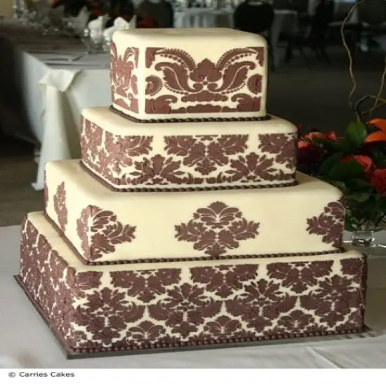 Damask Cake Stencil Tier #2 | C402 by Designer Stencils | Cake Decorating Tools | {3}