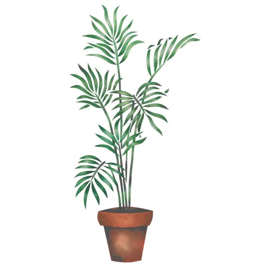 Large Potted Palm Wall Stencil | 1147 by Designer Stencils | Floral Stencils | Reusable Art Craft Stencils for Painting on Walls, Canvas, Wood | Reusable Plastic Paint Stencil for Home Makeover | Easy to Use & Clean Art Stencil {1}