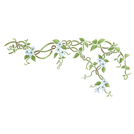 Flower Vine Wall Stencil | 2178 by Designer Stencils | Reusable Art Craft Stencils for Painting on Walls, Canvas, Wood | {1}