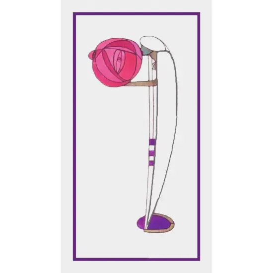 Art Nouveau Charles Rennie Mackintosh Pink Rose Counted Cross Stitch Pattern {2}