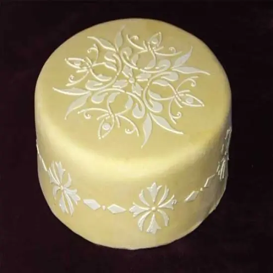 Round Medallion Cake Stencil Side | C071 by Designer Stencils | Cake Decorating Tools | Baking Stencils for Royal Icing, Airbrush, Dusting Powder | Reusable Plastic Food Grade Stencil for Cakes | Easy to Use & Clean Cake Stencil {2}