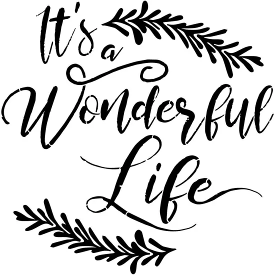 It's A Wonderful Life Embossing 12 x 12 Stencil | FS083 by Designer Stencils | Word & Phrase Stencils | {1}