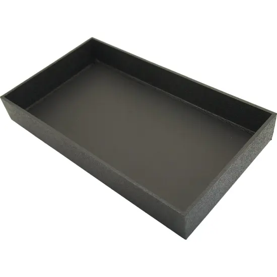 6 Black Leather Jewelry Showcase Displays Travel Trays {2}