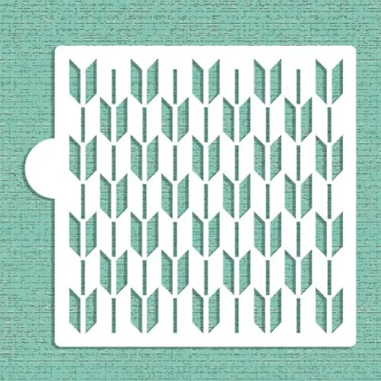 Retro Arrow Allover Pattern Cookie & Craft Stencil | CM004 by Designer Stencils | Cookie Decorating Tools | Baking Stencils for Royal Icing, Airbrush, Dusting Powder | Craft Stencils for Canvas, Paper, Wood | Reusable Food Grade Stencil {1}