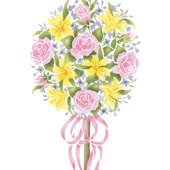 Large Rose Topiary Tree Wall Stencil | 2022 by Designer Stencils | Floral Stencils | Reusable Art Craft Stencils for Painting on Walls, Canvas, Wood | Reusable Plastic Paint Stencil for Home Makeover | Easy to Use & Clean Art Stencil {2}