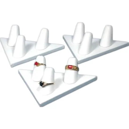 3 Ring Diamond Jewelry Stands Display 3 Finger Triangle {1}