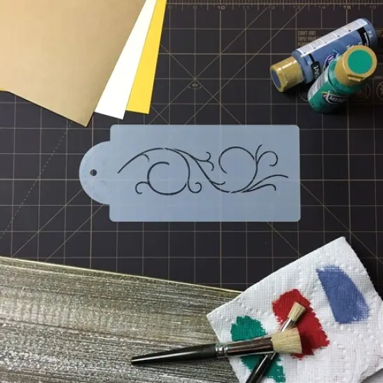 Scrollwork Cake Stencil | C001 by Designer Stencils | Cake Decorating Tools | Baking Stencils for Royal Icing Cakes, Airbrush Cakes, Dusting Powder Cakes | Reusable Plastic Food Grade Stencil for Cakes & Cookies | Easy to Use & Clean {3}