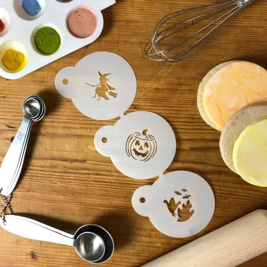 1.5-Inch Small Halloween Candy Stencils: Witch, Jack-o-Lantern, Ghosts | C198 by Designer Stencils | {3}