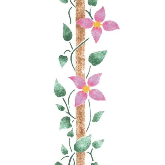Birdpole with Flowers Wall Stencil | 1476 by Designer Stencils | Floral Stencils | {2}