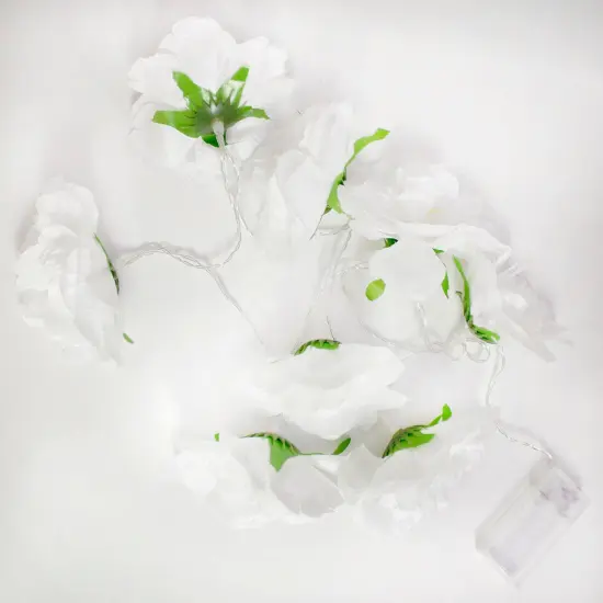Perfect Holiday 8LED White Flower String Lights - Warm White {4}