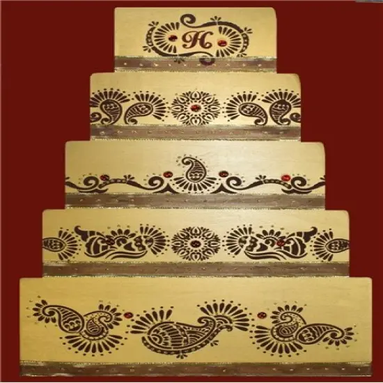 Five Tier Mehndi Cake Cake Stencils Set | C388 by Designer Stencils | Cake Decorating Tools | Baking Stencils for Royal Icing, Airbrush, Dusting Powder | Reusable Plastic Food Grade Stencil for Cakes | Easy to Use & Clean Cake Stencil {3}
