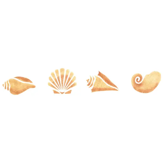 Shell Wall Stencil | 102 by Designer Stencils | Animal & Nature Stencils | Reusable Art Craft Stencils for Painting on Walls, Canvas, Wood | Reusable Plastic Paint Stencil for Home Makeover | Easy to Use & Clean Art Stencil {1}
