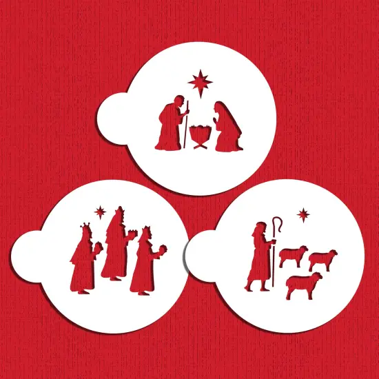 Nativity, Wisemen and Shepherd Cookie Stencil Set | C1012 by Designer Stencils | Cookie Decorating Tools | Baking Stencils for Royal Icing, Airbrush, Dusting Powder | Reusable Plastic Food Grade Stencil for Cookies | Easy to Use & Clean {4}