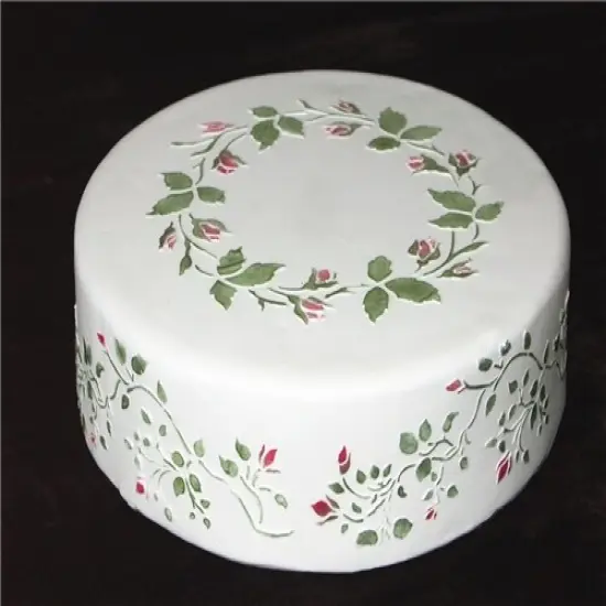 Ring of Roses Cake Stencil | C022 by Designer Stencils | Cake Decorating Tools | Baking Stencils for Royal Icing, Airbrush, Dusting Powder | Reusable Plastic Food Grade Stencil for Cakes & Cookies | Easy to Use & Clean Cake & Cookie Stencil {2}