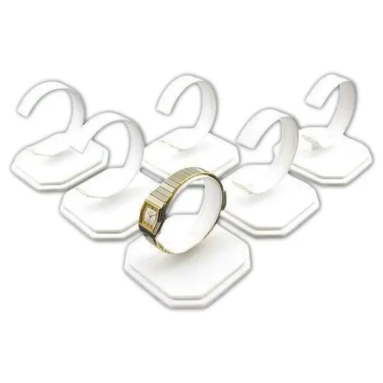 6 White Leather Watch Display Stands Showcase Displays {1}