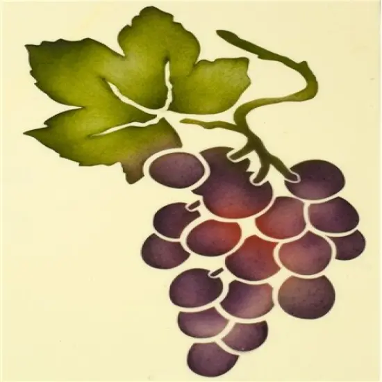 Single Grape Cake Stencil | C070 by Designer Stencils | Cake Decorating Tools | Baking Stencils for Royal Icing, Airbrush, Dusting Powder | Reusable Plastic Food Grade Stencil for Cakes | Easy to Use & Clean Cake Stencil {2}