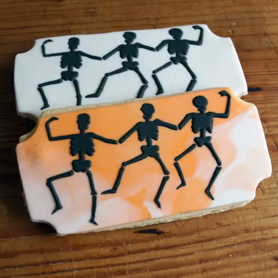 Dancing Skeletons Cookie and Craft Stencil | CM179 by Designer Stencils | Cookie Decorating Tools | Baking Stencils for Royal Icing, Airbrush, Dusting Powder | Craft Stencils for Canvas, Paper, Wood | Reusable Food Grade Stencil {2}