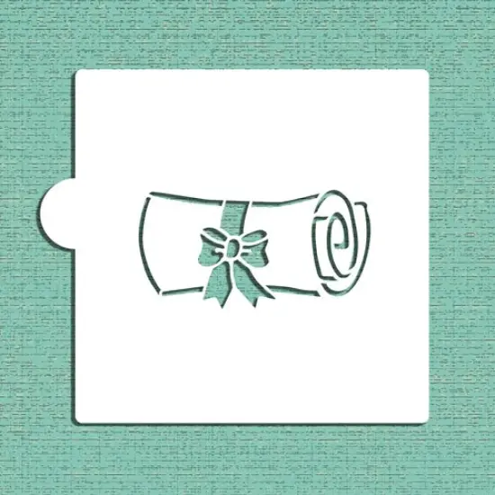 Diploma Cookie & Craft Stencil | CM117 by Designer Stencils | Cookie Decorating Tools | Baking Stencils for Royal Icing, Airbrush, Dusting Powder | Craft Stencils for Canvas, Paper, Wood | Reusable Food Grade Stencil {5}