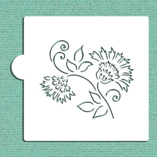 Brushstroke Thistle Flower Cookie & Craft Stencil | CM050 by Designer Stencils | Cookie Decorating Tools | Baking Stencils for Royal Icing, Airbrush, Dusting Powder | Craft Stencils for Canvas, Paper, Wood | Reusable Food Grade Stencil {1}