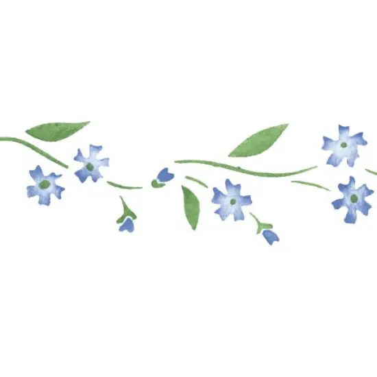 Forget-Me-Not Floral Wall Stencil Border | 1492 by Designer Stencils | Reusable Art Craft Stencils for Painting on Walls, Canvas, Wood | {2}