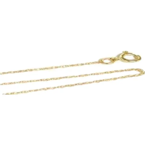 14K Gold Diamond Cut Princess Charm with 18" Gold Cable Chain & Gift Box {3}
