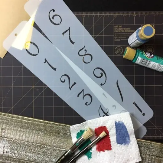 1.75-Inch Contemporary Numbers Cake Stencils | C139 by Designer Stencils | Cake Decorating Tools | Baking Stencils for Royal Icing, Airbrush, Dusting Powder | Reusable Plastic Food Grade Stencil for Cakes | Easy to Use & Clean Cake Stencil {4}