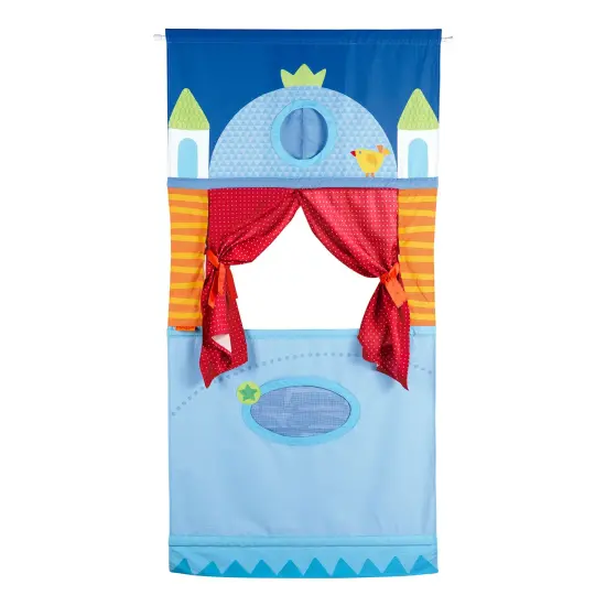 HABA Doorway Puppet Theater - Space Saver with Adjustable Rod Fits in Most Doorways Multicolor {1}