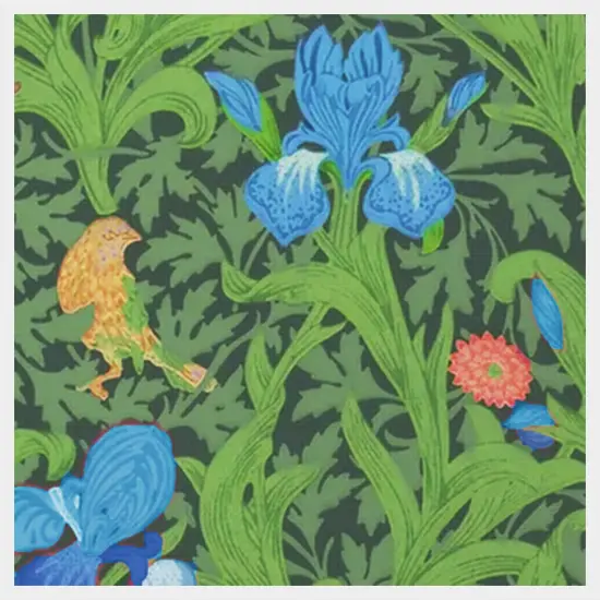 Blue Iris by Arts and Crafts Movement Founder William Morris Counted Cross Stitch Pattern {2}