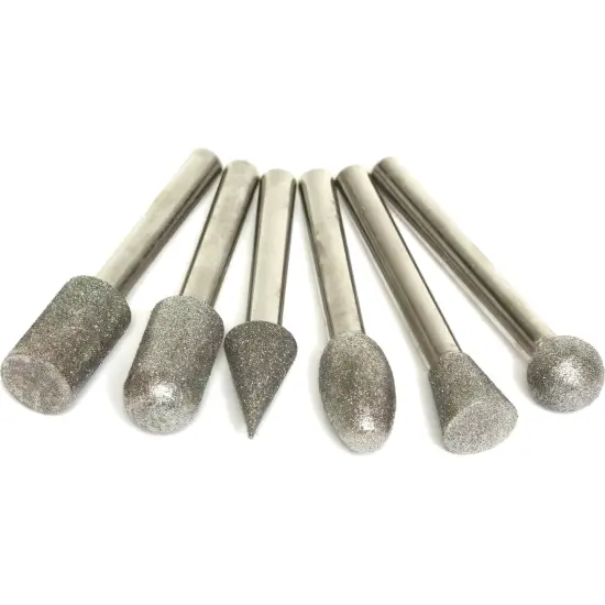 6 Diamond Burs Lapidary Rock Grinding Tools {1}
