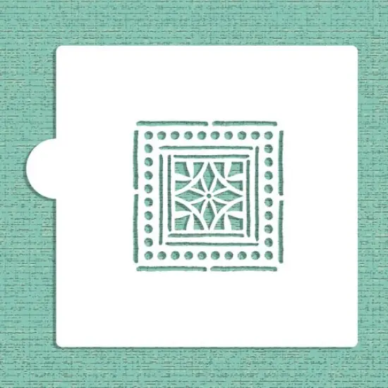 Matisse Tile Cookie & Craft Stencil | CM012 by Designer Stencils | Cookie Decorating Tools | Baking Stencils for Royal Icing, Airbrush, Dusting Powder | Craft Stencils for Canvas, Paper, Wood | Reusable Food Grade Stencil {1}