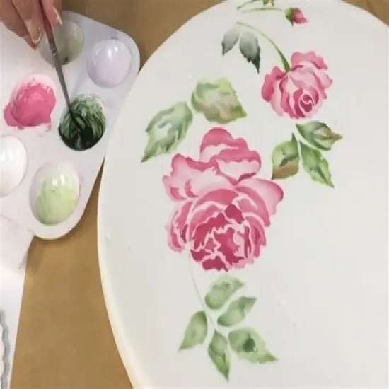 Multi-Layer Painted Cabbage Roses Cake Stencil | C1014 by Designer Stencils | Cake Decorating Tools | {3}