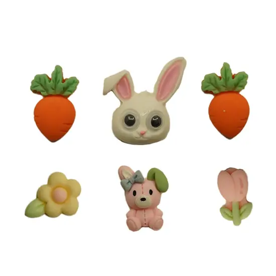 Buttons Galore Flatback Embellishments for Crafts - Cottontail - 18 Pieces {1}