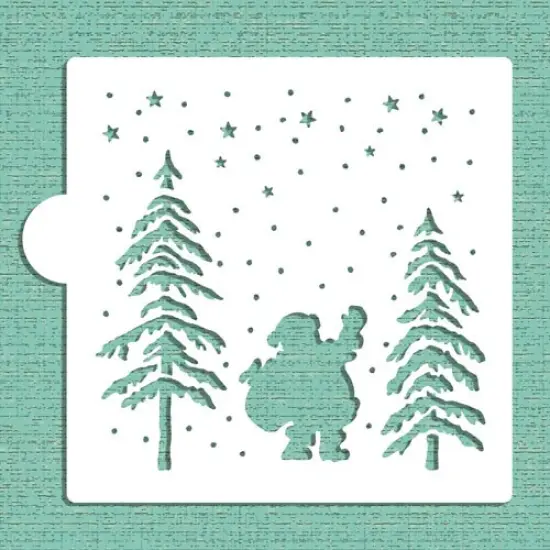 Nighttime Santa Cookie & Craft Stencil | CM031 by Designer Stencils | Cookie Decorating Tools | Baking Stencils for Royal Icing, Airbrush, Dusting Powder | Craft Stencils for Canvas, Paper, Wood | Reusable Food Grade Stencil {4}