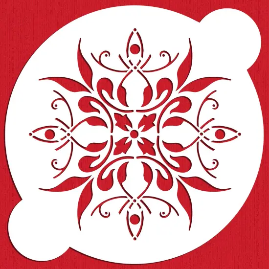 Small French Medallion Cake Stencil | C097 by Designer Stencils | Cake Decorating Tools | Baking Stencils for Royal Icing, Airbrush, Dusting Powder | Reusable Plastic Food Grade Stencil for Cakes | Easy to Use & Clean Cake Stencil {1}