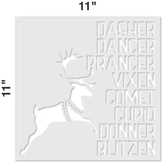 Santa's Reindeer Embossing 12 x 12 Stencil | FS086 by Designer Stencils | Word & Phrase Stencils | Reusable Stencils for Painting on Wood, Wall, Tile, Canvas, Paper, Fabric, Furniture, Floor | Reusable Stencil for Home Makeover | Easy to Use & Clean {2}