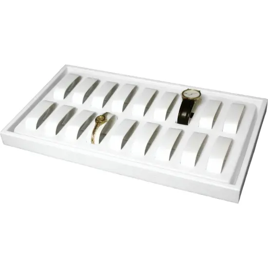 18pc White Watch, Bracelet & Bangle Jewelry Display Tray Great for Ladies and Men Watches, Brace {1}
