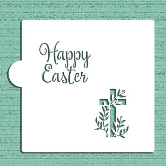 Happy Easter Cookie & Craft Stencil | CM083 by Designer Stencils | Cookie Decorating Tools | Baking Stencils for Royal Icing, Airbrush, Dusting Powder | Craft Stencils for Canvas, Paper, Wood | Reusable Food Grade Stencil {2}
