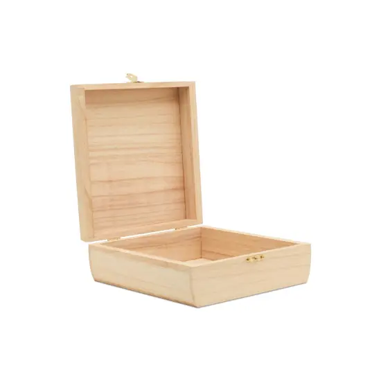Wooden Box with Hinged Lid 7x7 Inches, for Gifts, Crafts, Jewelry | Woodpeckers {2}