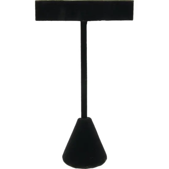 6 Black Velvet Earring T Stand Showcase Displays 4.75" {2}