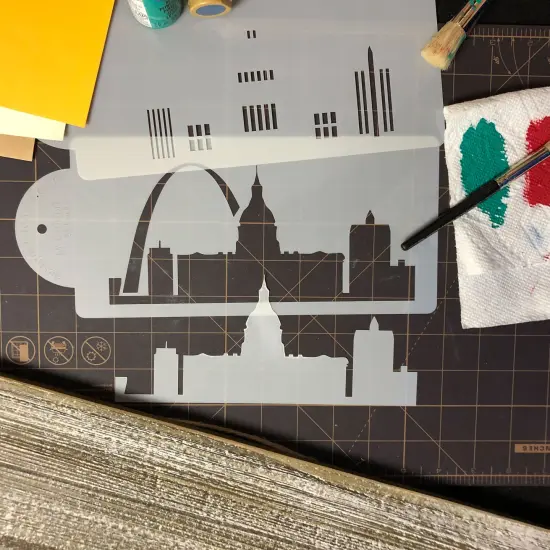 St Louis Detailed Skyline Cake Stencil Side | C1006 by Designer Stencils | Cake Decorating Tools | {4}