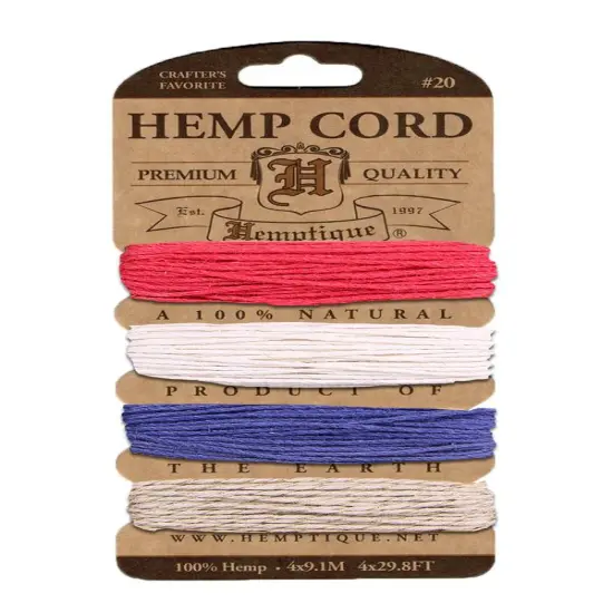 Hemptique 1mm #20 Variegated Metallic & Glitter Hemp Cord Card Set Eco Friendly Sustainable Naturally Grown Jewelry Bracelet Making Paper Crafting Scrapbooking Bookbinding Mixed Media Crocheting Macrame Seasonal Holiday Gift Wrapping Outdoor Garden Americana gold {1}
