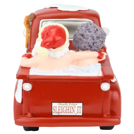 Santa and Mrs. Claus Partying Pickup Truck 'Hillbilly' Hot Tub 8" Decoration Figurine {4}