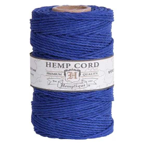 Hemptique 1.8mm #48 Hemp Cord Spools Jewelry Bracelet Making Crafting Scrapbooking Bookbinding Mixed Media Crocheting Macrame Gift Wrapping Outdoor Gardening Blue {1}