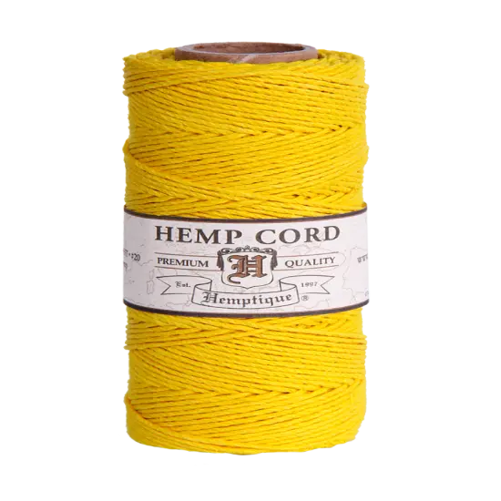 Hemptique 1mm #20 Hemp Cord Spools Jewelry Making Macrame Crochet Crafting Gift Wrapping Yellow {1}