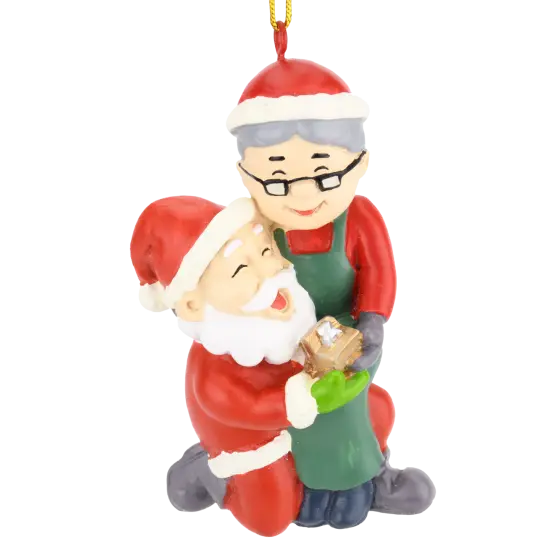 I Do! Santa Proposing Resin Christmas Ornament {1}