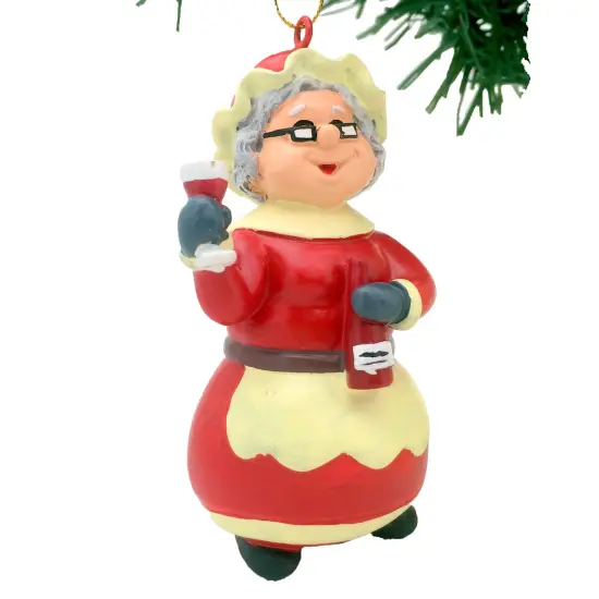 Wine Mrs. Claus Christmas Ornament {2}