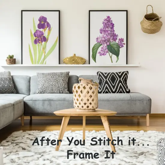 Lilac Flower Inspired by Pierre-Joseph Redoute Counted Cross Stitch Pattern {3}