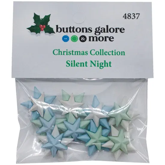 Buttons Galore Christmas Craft & Sewing Buttons. Silent Night Star Buttons - 27 Buttons {2}