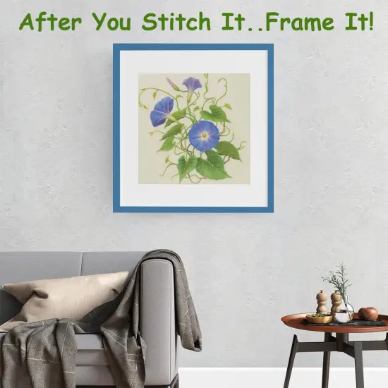 Orenco Originals Redoute Morning Glory Flower -Square Counted Cross Stitch Pattern {3}