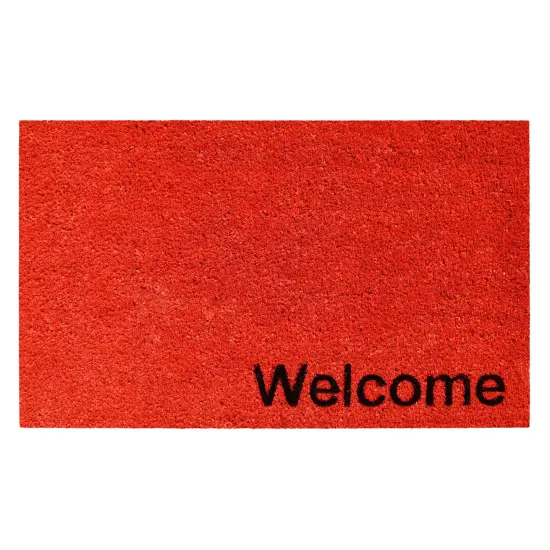 105811729WELC Collins Red Pastel Welcome Doormat {1}